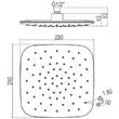 Kép 2/2 - RAVAK ABS Air zuhanyfej, négyzetalapú, fehér, 250 mm