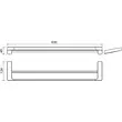 Kép 4/4 - RAVAK 10° dupla törölközőtartó 63 cm, fekete