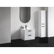 Kép 2/4 - RAVAK SB Chrome II 390 magas szekrény, fehér, fekete fogantyúval, jobbos