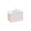 Kép 3/7 - RAVAK SD Lite 80 fürdőszobai szekrény mosdó alá, alabaster pink, balos