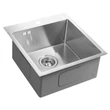 Kép 2/8 - SAPHO Epic beépíthető mosogatótálca, 44×48×20 cm, inox