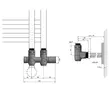 Kép 2/2 - SAPHO Twin Combi csatlakozókészlet radiátorhoz, középső bekötés, 50 mm, fekete