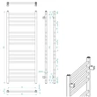 Kép 7/7 - SAPHO Metro fürdőszobai radiátor, 500×1200 mm, 347 W, króm
