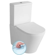Kép 1/9 - SAPHO Paco rimless monoblokkos WC, alsó/hátsó kifolyású, ülőke nélkül, 38×64 cm, duálgombos öblítőmechanikával