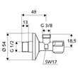 Kép 2/2 - SCHELL Comfort szabályozható sarokszelep 1/2"-3/8"