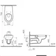 Kép 2/2 - AKAD-5005 fali WC csésze, elől zárt, 700 mm kinyúlással