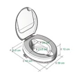 Kép 2/2 - AKAD-5019 magasított WC-ülőke, tetővel