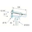 Kép 2/2 - MARIANI-0170 önelzáró WC-öblítő 3/4"