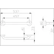 Kép 2/2 - AKAD-0450 egyenes kapaszkodó, 450 mm, szinterezett fehér