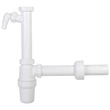 Kép 1/2 - Mosogató búraszifon 6/4", egymedencés, leeresztőszelep nélkül, mosógép csatlakozóval, Ø40 mm-es elfolyással