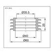 Kép 2/2 - WC bekötő gumigyűrű öblítőcsőre, O40 mm