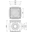 Kép 2/2 - Kültéri víznyelő műanyag ráccsal 250×250 mm, bűzzárral