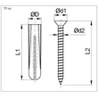 Kép 2/2 - Tipli + facsavar Ø12 mm (10 db)