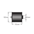 Kép 3/3 - WELLIS szűrőbetét 175x152 mm, fehér lamellás (ritka menetes), Plutohoz