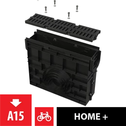 ALCA kültéri lefolyó AVZ104 műanyag peremmel és műanyag ráccsal A15