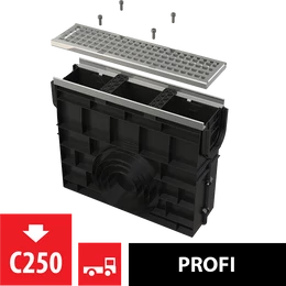 ALCA kültéri lefolyó AVZ103 fém peremmel és horganyzott ráccsal C250 ALCA kültéri lefolyó AVZ103 fém peremmel és horganyzott ráccsal C250