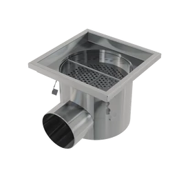 ALCA ipari rozsdamentes pontlefolyó 200×200, AISI 304