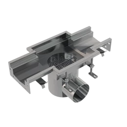 ALCA ipari rozsdamentes rácsos lefolyó folyamatos, 250×250-135, AISI 304