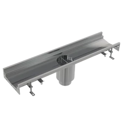 ALCA ipari rozsdamentes rácsos lefolyó folyamatos, 250×250-210, AISI 304