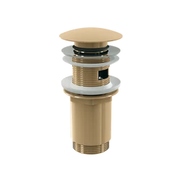ALCA CLICK/CLACK mosdó leeresztő 5/4" túlfolyóval, fémből, nagy dugóval, GOLD-fényes ALCA CLICK/CLACK mosdó leeresztő 5/4" túlfolyóval, fémből, nagy dugóval, GOLD-fényes