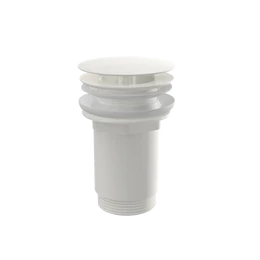 ALCA mosdó leeresztő 5/4", fémből, nagy dugóval, túlfolyó nélküli mosdókhoz, fehér-fényes ALCA mosdó leeresztő 5/4", fémből, nagy dugóval, túlfolyó nélküli mosdókhoz, fehér-fényes