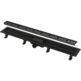 ALCA APZ10Black Simple zuhanyfolyóka peremmel perforált rácsokhoz, fekete-matt ALCA APZ10Black Simple zuhanyfolyóka peremmel perforált rácsokhoz, fekete-matt