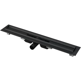 ALCA APZ101Black Low zuhanyfolyóka peremmel perforált rácsokhoz, fekete-matt ALCA APZ101Black Low zuhanyfolyóka peremmel perforált rácsokhoz, fekete-matt