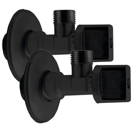 AQUALINE sarokszelep anya nélkül, 3/8"×1/2", matt fekete