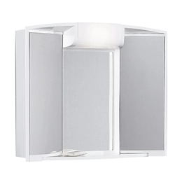 AQUALINE Angy tükrösszekrény, húzókapcsolóval, fiókkal, 59×50×15 cm, 12 W, E14, fehér, műanyag