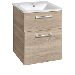 AQUALINE Vega mosdótartó szekrény, 2 fiókos, 51,5×72,6×43,6 cm, platinatölgy