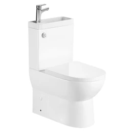 AQUALINE Jalta Hygie monoblokkos WC, alsó/hátsó kifolyású, WC-ülőke nélkül, mosdóval