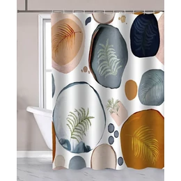 AQUALINE zuhanyfüggöny, 180×180 cm, növénymintás