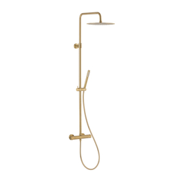 KFA ARMATURA Moza prémium termosztátos zuhanyrendszer hosszú felszállócsővel, szálcsiszolt arany