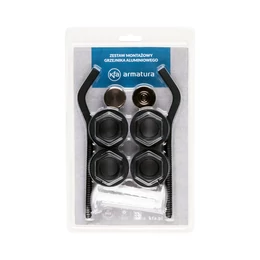 KFA ARMATURA 1"×1/2" radiátor szerelési egységcsomag, fekete KFA ARMATURA 1"×1/2" radiátor szerelési egységcsomag, fekete