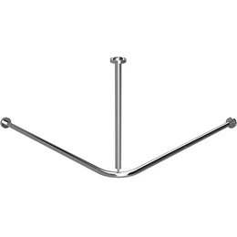 BEMETA Zuhany zuhanyfüggöny tartó, sarok kivitel, átm.: 25 mm, 900×500×900 mm, inox/polírozott
