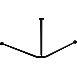 BEMETA Zuhany zuhanyfüggöny tartó, sarok kivitel, átm.: 25 mm, 900×500×900 mm, inox/fekete BEMETA Zuhany zuhanyfüggöny tartó, sarok kivitel, átm.: 25 mm, 900×500×900 mm, inox/fekete