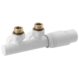 BRUCKNER Wicher csatlakozó készlet termosztáttal, középső bekötéshez, 50 mm, fehér BRUCKNER Wicher csatlakozó készlet termosztáttal, középső bekötéshez, 50 mm, fehér