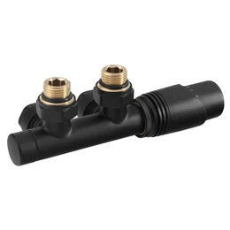 BRUCKNER Wicher csatlakozó készlet termosztáttal, középső bekötéshez, 50 mm, matt fekete BRUCKNER Wicher csatlakozó készlet termosztáttal, középső bekötéshez, 50 mm, matt fekete