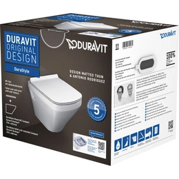 DURAVIT DuraStyle öblítőperem nélküli compact fali WC-szett, Rimless