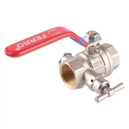FERRO F-Power golyóscsap lapátkarral, kézi légtelenítővel és dugóval 1/2" BB PN16 FERRO F-Power golyóscsap lapátkarral, kézi légtelenítővel és dugóval 1/2" BB PN16