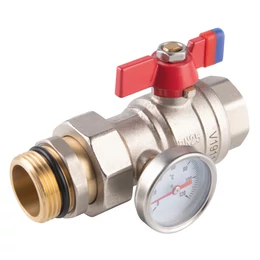 FERRO F-Power golyóscsap hőmérővel 1" KB hollander PN30 FERRO F-Power golyóscsap hőmérővel 1" KB hollander PN30