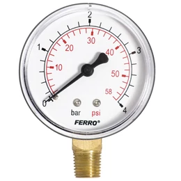 Manométer - alsó csatlakozású, 63 mm, 4 bar Manométer - alsó csatlakozású, 63 mm, 4 bar