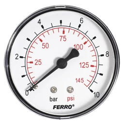 Manométer - hátsó csatlakozású, 63 mm, 10 bar Manométer - hátsó csatlakozású, 63 mm, 10 bar