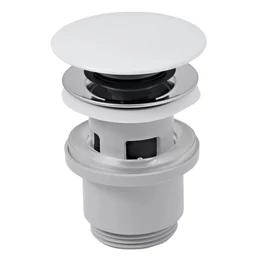 FERRO G5/4 lefolyószelep Click-Clack túlfolyós mosdóhoz, fehér kerámia dugóval FERRO G5/4 lefolyószelep Click-Clack túlfolyós mosdóhoz, fehér kerámia dugóval