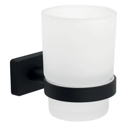 FERRO Greta Black üveg fogmosópohár tartóval FERRO Greta Black üveg fogmosópohár tartóval