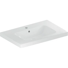 GEBERIT iCon Light mosdó pakolófelülettel, 75×48 cm, csapfurattal és túlfolyóval, fehér GEBERIT iCon Light mosdó pakolófelülettel, 75×48 cm, csapfurattal és túlfolyóval, fehér