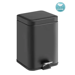 GEDY Argenta soft close szemetes, 5 l, matt fekete GEDY Argenta soft close szemetes, 5 l, matt fekete