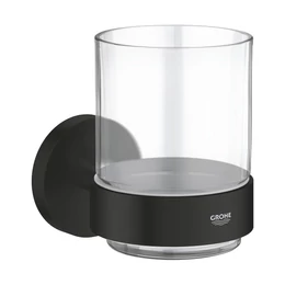 GROHE Essentials kristálypohár, tartókonzollal, matt fekete GROHE Essentials kristálypohár, tartókonzollal, matt fekete