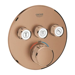 GROHE Grohtherm SmartControl termosztát falsík mögötti telepítéshez, 3 fogyasztóra, brushed warm sunset
