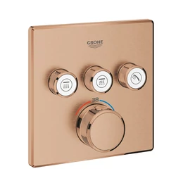 GROHE Grohtherm SmartControl termosztát falsík mögötti telepítéshez, 3 fogyasztóra, brushed warm sunset